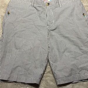 Original Penguin White and Black Flat Front Shorts